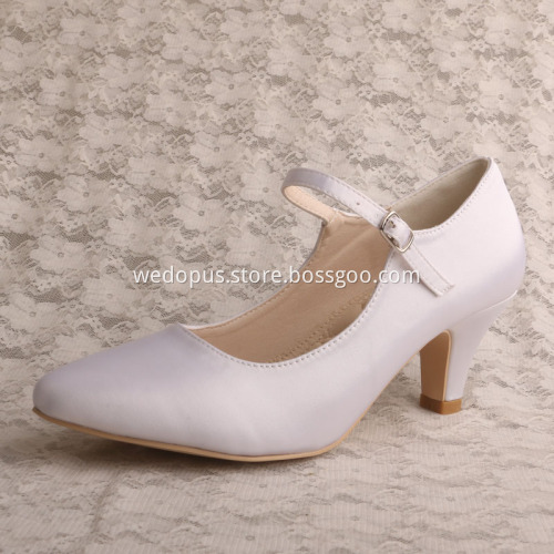 Womens Pointed Toe Mid-Heel Mary Janes